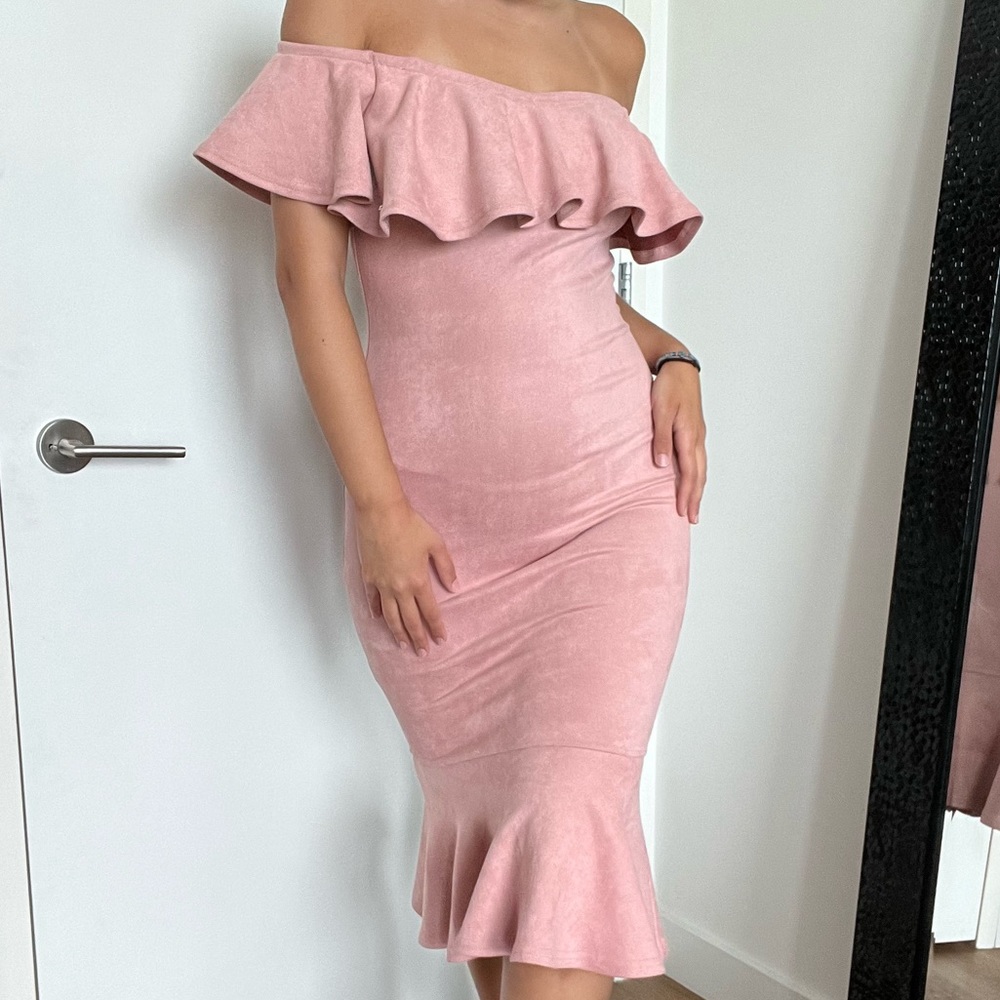 Faux suede dress